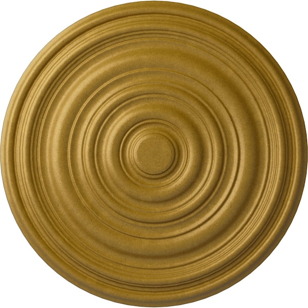 Ekena Millwork Carton Ceiling Medallion (For Canopies up to 2 5/8"), Hand-Painted Pharaohs Gold, 12 5/8"OD x 1"P CM13CAPGS - main